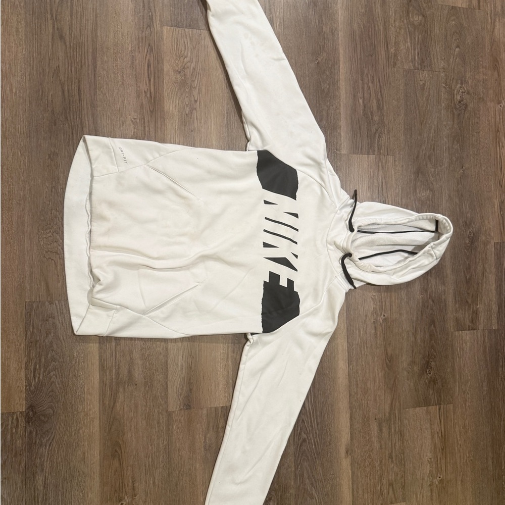 Nike White Hoodie with Black Logo